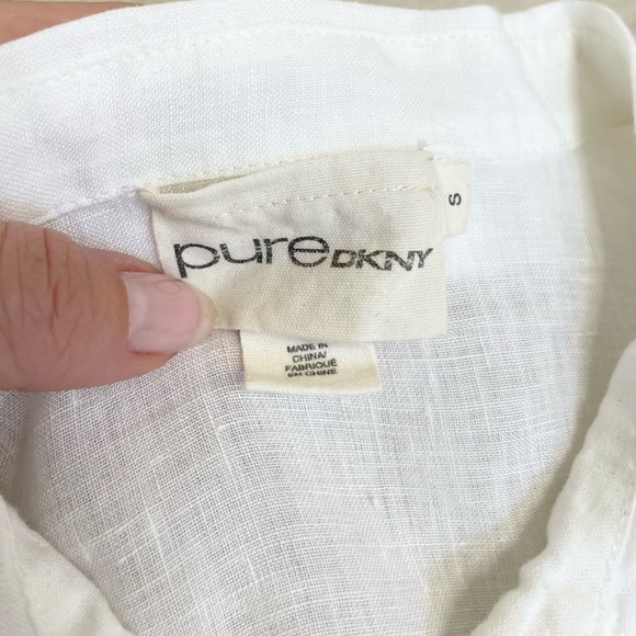 DKNY Pure Linen Convertible Sleeve Button Down Shirt - Picture 13 of 15